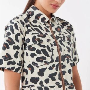 Vintage UO D’Angelo Leopard Print Cropped Coverall